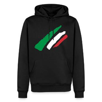 Bande du drapeau italien - Sweat à capuche Premium bio Homme - noir - Devant - Nico (187cm)
