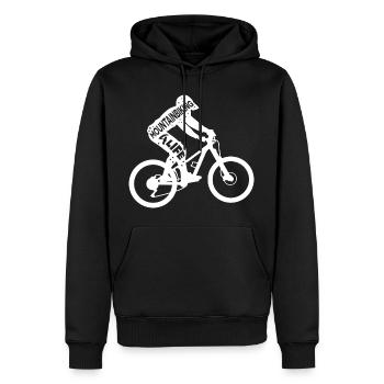 Mountainbike Motivationsspruch - Männer Premium Bio Hoodie - Schwarz - Vorne - Nico (187cm)