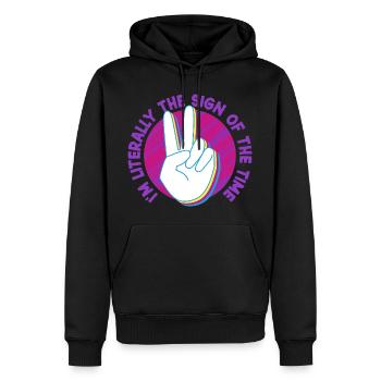 ASL Dolmetscher Gebärdensprache - Männer Premium Bio Hoodie - Schwarz - Vorne - Nico (187cm)