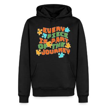L’équipe de l’autisme : Forts ensemble - Sweat à capuche Premium bio Homme - noir - Devant - Nico (187cm)
