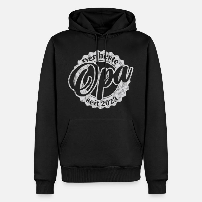 Der Beste Opa seit 2023 - Männer Premium Bio Hoodie - Schwarz