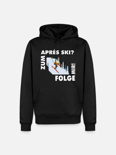 For après-ski? Follow me! – Hüttengaudi Spruch - Men’s Premium Organic Hoodie - black