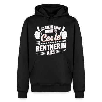 So sieht eine richtig Coole Rentnerin aus - Männer Premium Bio Hoodie - Schwarz - Vorne - Nico (187cm)