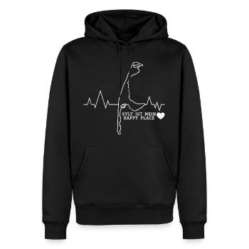 SYLT IST MEIN HAPPY PLACE Lustiges - Männer Premium Bio Hoodie - Schwarz - Vorne - Nico (187cm)