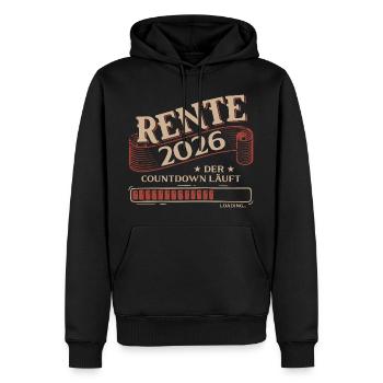 Retraite 2026 Gift Man Retraite Retraité Drôle - Sweat à capuche Premium bio Homme - noir - Devant - Nico (187cm)