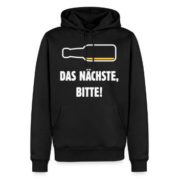 Das Nächste, Bitte! (Bier / Bierchen / NEG 2C) - Männer Premium Bio Hoodie - Schwarz - Vorne - Nico (187cm)