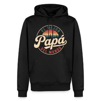 l Mejor Papá del Mundo Vintage Sunset - Männer Premium Bio Hoodie - Schwarz - Vorne - Nico (187cm)