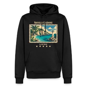 Neukaledonien Lifou Vintage Reisemarke - Männer Premium Bio Hoodie - Schwarz - Vorne - Nico (187cm)