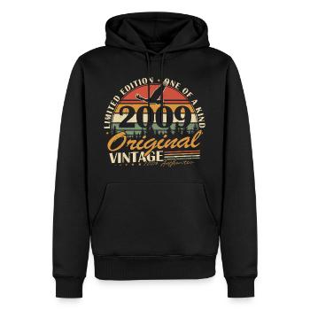 Original 2009 Jahrgang Vintage Geburtstag Retro - Männer Premium Bio Hoodie - Schwarz - Vorne - Nico (187cm)