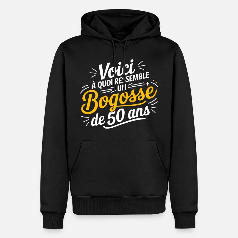 BOGOSSE DE 50 - Sweat à capuche Premium bio Homme - noir