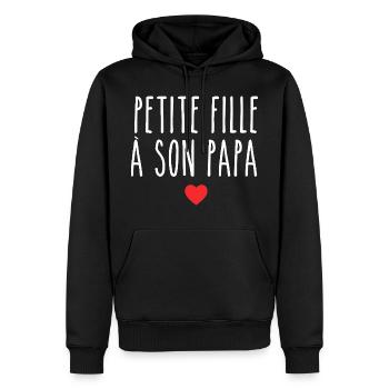 Fille à Papa Design Tendre et Complice pour Filles - Sweat à capuche Premium bio Homme - noir - Devant - Nico (187cm)