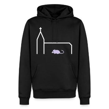 ★ Couleurs de conception modifiables ★ Souris d'église Souris d'église - Sweat à capuche Premium bio Homme - noir - Devant - Nico (187cm)