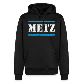 Metz - Sweat à capuche Premium bio Homme - noir - Devant - Nico (187cm)