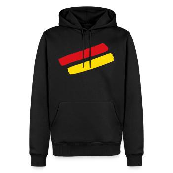 Burgenland Style Streifen - Männer Premium Bio Hoodie - Schwarz - Vorne - Nico (187cm)