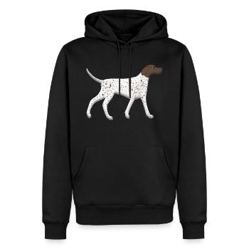 Pointer rennt - Männer Premium Bio Hoodie - Schwarz - Vorne - Nico (187cm)