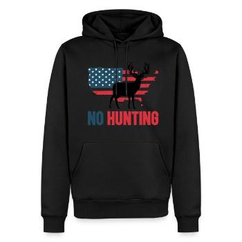 Anti Chasse Keine Jagd USA - Männer Premium Bio Hoodie - Schwarz - Vorne - Nico (187cm)