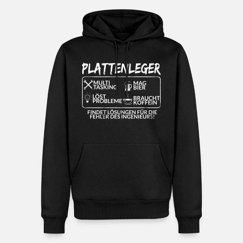Der Plattenleger - Männer Premium Bio Hoodie - Schwarz