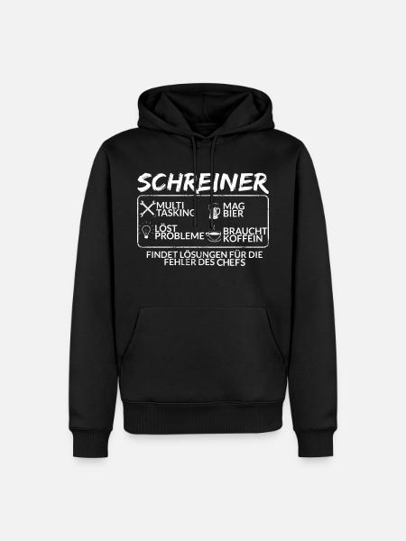 Der Schreiner - Männer Premium Bio Hoodie - Schwarz