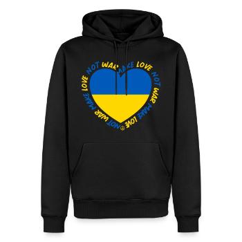 Frieden Make Love No War Ukraine - Männer Premium Bio Hoodie - Schwarz - Vorne - Nico (187cm)