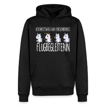 FLUGBEGLEITERIN - Toll - Männer Premium Bio Hoodie - Schwarz - Vorne - Nico (187cm)