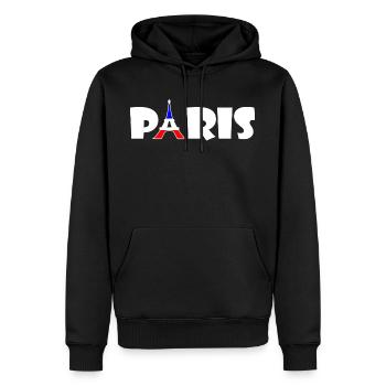 Paris - Sweat à capuche Premium bio Homme - noir - Devant - Nico (187cm)