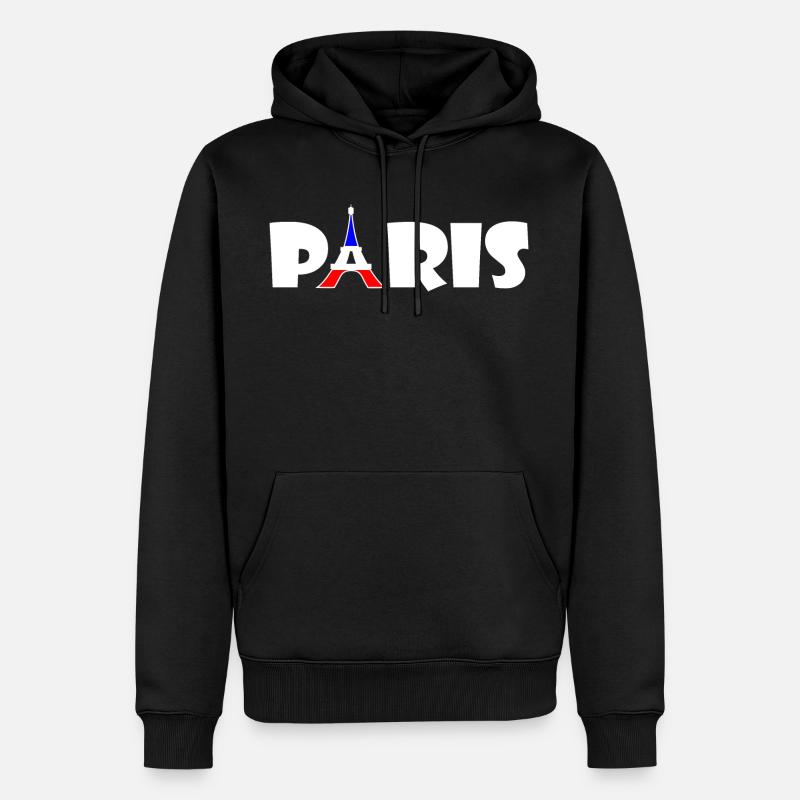 Paris - Männer Premium Bio Hoodie - Schwarz