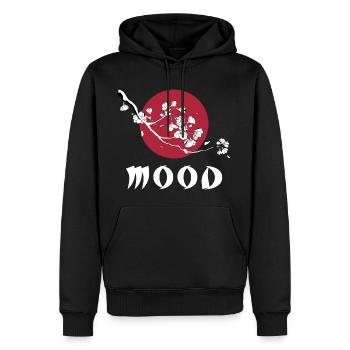 HUMEUR - Sweat à capuche Premium bio Homme - noir - Devant - Nico (187cm)
