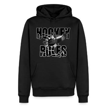 Hockey Rules - Men’s Premium Organic Hoodie - black - Front - Nico (187cm)