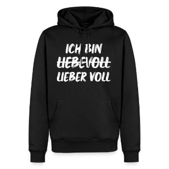 Ich bin Liebevoll Lieber Voll lustige Sprüche - Männer Premium Bio Hoodie - Schwarz - Vorne - Nico (187cm)