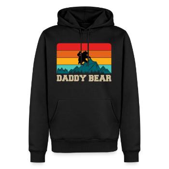 Daddy Bear climb the Mountain in Forest der Bär - Männer Premium Bio Hoodie - Schwarz - Vorne - Nico (187cm)