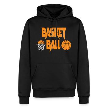 Basketball avec jeu de basket-ball Hoop - Sweat à capuche Premium bio Homme - noir - Devant - Nico (187cm)
