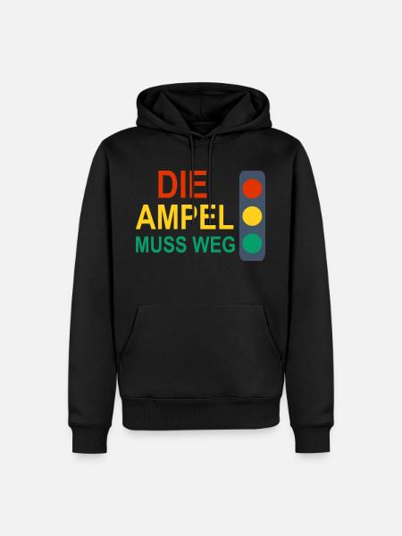 Die Ampel muss Weg - Männer Premium Bio Hoodie - Schwarz