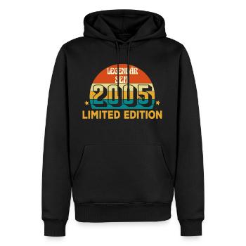 Legendär Seit 2005 Limited Edition geboren in 2005 - Männer Premium Bio Hoodie - Schwarz - Vorne - Nico (187cm)