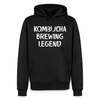 Kombucha Brewing Legend - Männer Premium Bio Hoodie - Schwarz - Vorne - Nico (187cm)