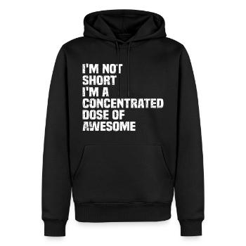 I' Not Short I'm Concentraited Dose Of Awesome - Men’s Premium Organic Hoodie - black - Front - Nico (187cm)