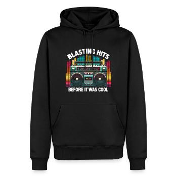 Blasting Hits Before It Was Cool Eighties Boombox - Sweat à capuche Premium bio Homme - noir - Devant - Nico (187cm)