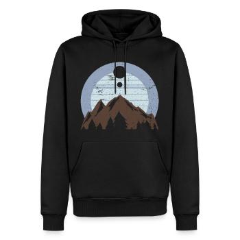 Panorama in den Bergen | Natur Wandern Aussicht - Männer Premium Bio Hoodie - Schwarz - Vorne - Nico (187cm)