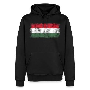 Ungarn - Männer Premium Bio Hoodie - Schwarz - Vorne - Nico (187cm)