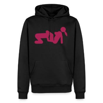 sexe couple icone amour position 40410572 - Sweat à capuche Premium bio Homme - noir - Devant - Nico (187cm)