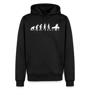 Physiothérapeute Physio Evolution - Sweat à capuche Premium bio Homme - noir - Devant - Nico (187cm)