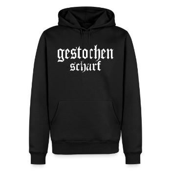 gestochen scharf tattoo Vintage grunge tätowierung - Männer Premium Bio Hoodie - Schwarz - Vorne - Nico (187cm)