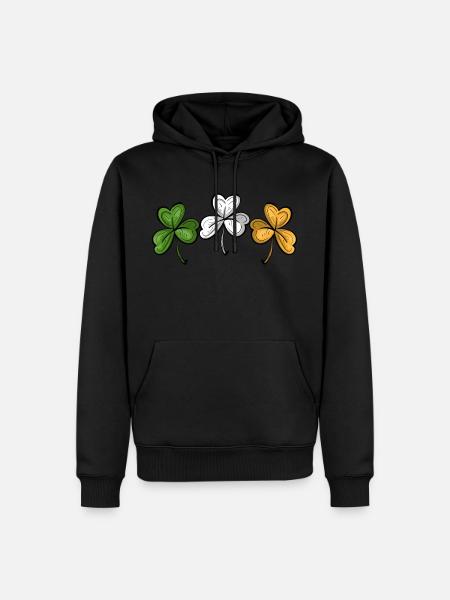 SHAMROCK IRISH FLAG - Men’s Premium Organic Hoodie - black