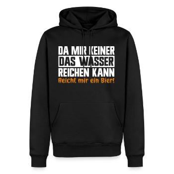 Keiner das Wasser reichen kann reicht mir das Bier - Männer Premium Bio Hoodie - Schwarz - Vorne - Nico (187cm)