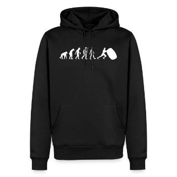 Strongman Evolution - Männer Premium Bio Hoodie - Schwarz - Vorne - Nico (187cm)