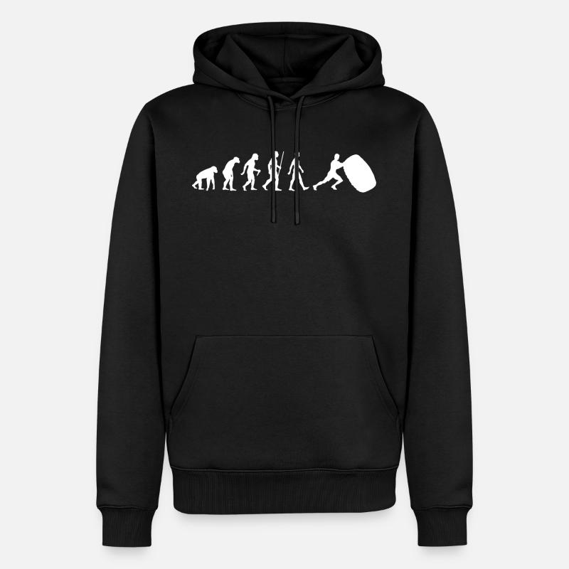 Strongman Evolution - Männer Premium Bio Hoodie - Schwarz