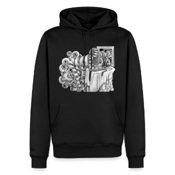 alia iacta est - Männer Premium Bio Hoodie - Schwarz - Vorne - Nico (187cm)