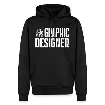 Graphic Designer - Grafikdesigner - Männer Premium Bio Hoodie - Schwarz - Vorne - Nico (187cm)
