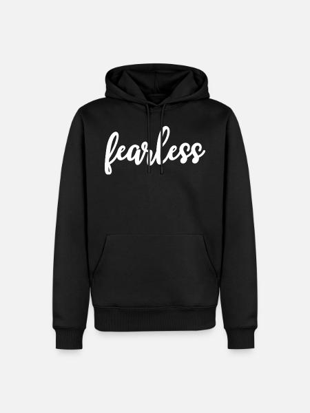 fearless calligraphy motivation - Men’s Premium Organic Hoodie - black