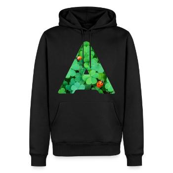 Trèfles A - Sweat à capuche Premium bio Homme - noir - Devant - Nico (187cm)