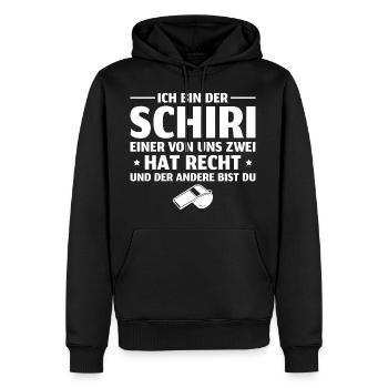 Schiri Referee Fußball Schiedsrichter - Männer Premium Bio Hoodie - Schwarz - Vorne - Nico (187cm)
